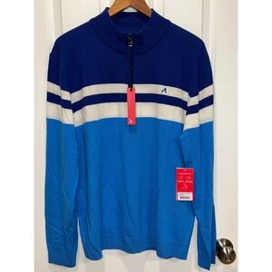 NWT Redvanly Cooper Sweater Malibu Blue 100% Merino Wool Size Large Golf